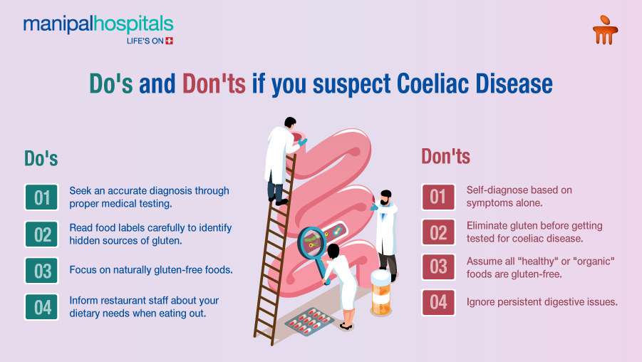 Coeliac disease and gluten intolerance symptoms diagnosis
