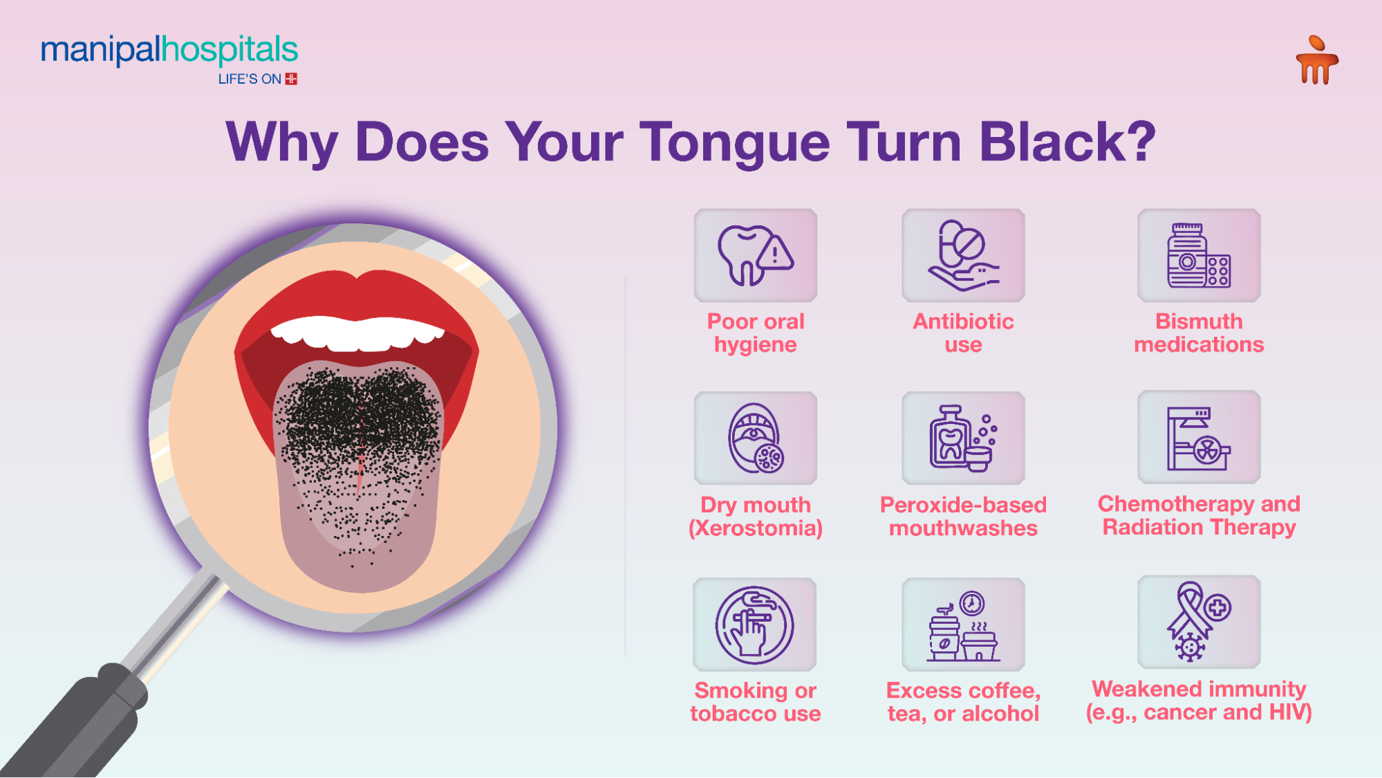 Dark tongue causes and care